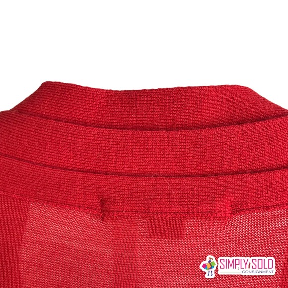 Boden Women's A-Line Midi Dress Wool Wrap Bell Sleeve Pleated V-Neck Red Sz 4R - Picture 7 of 10